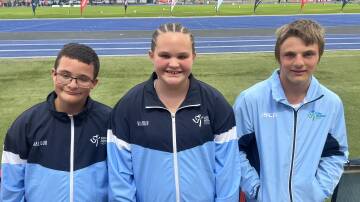 Tamworth Little Athletics Club members (L-R) Lachlan Rickard, Olivia Earl and Jacob Wright were selected to represent NSW at the Australian Little Athletics Championships held in Adelaide last week.